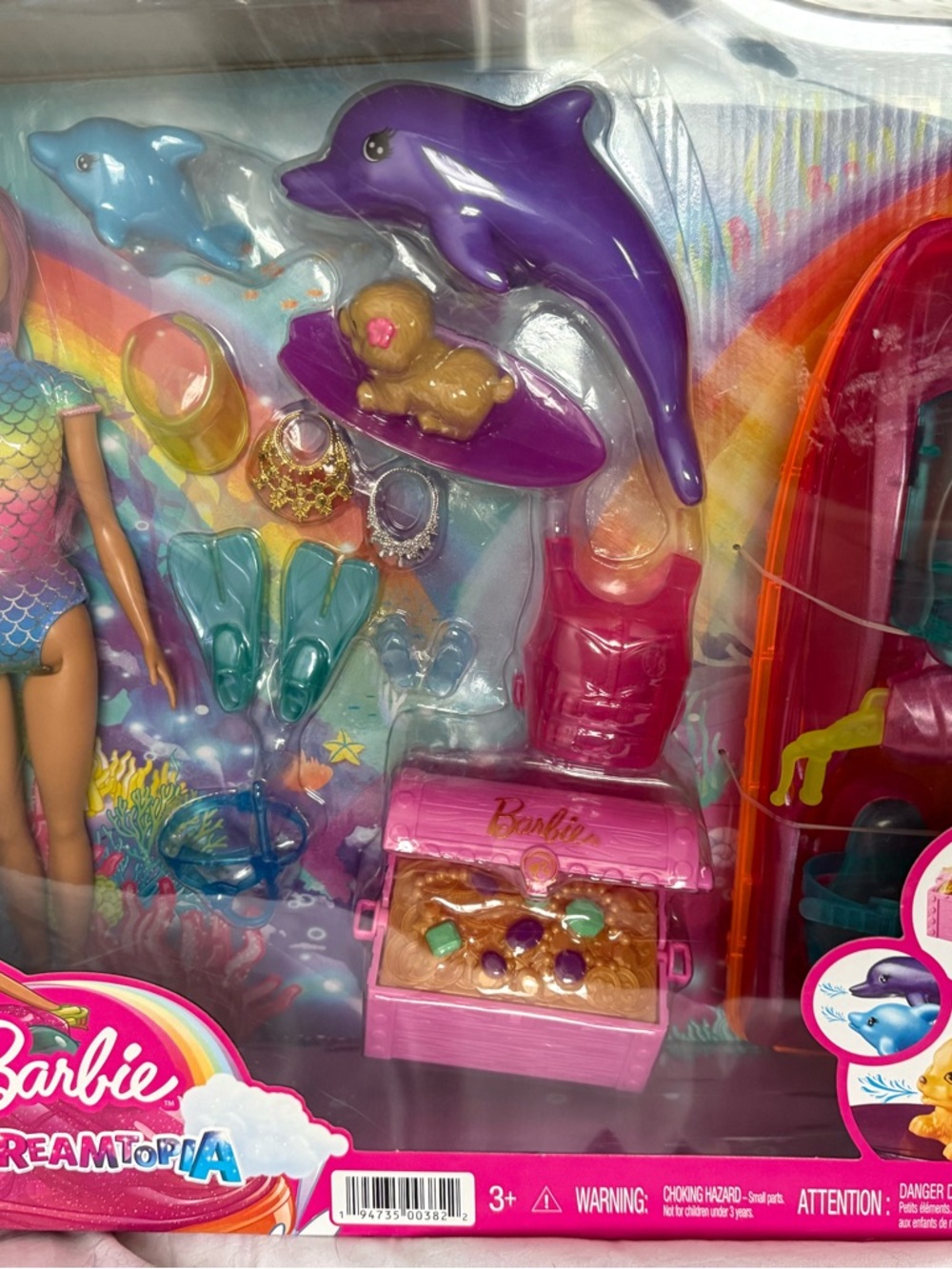 Barbie Doll with Magenta Hair and Pink Jet Ski